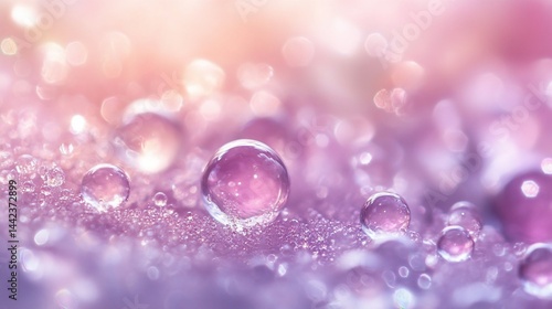 Obraz na płótnie Close-up of dew drops on a petal, pastel colors, soft light. w salonie