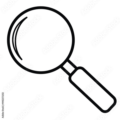 Cute cartoon hand drawn vector Magnifying Glass outline icon.