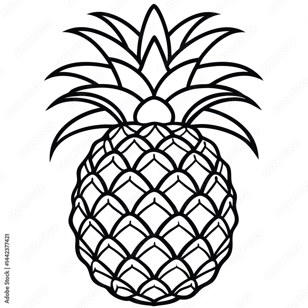 Obraz premium Simple Pineapple Outline