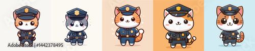 police uniform cat vector