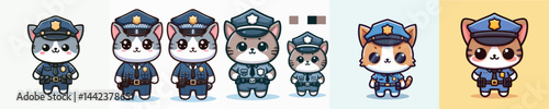 police uniform cat vector