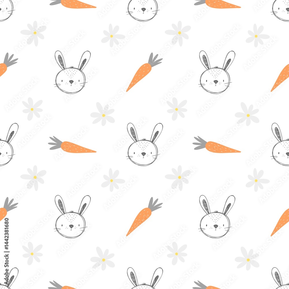 Rabbit and Carrot Seamless Rabbit and Carrot Seamless