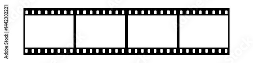 Film strip frame. Cinema tape. Photo negative, filmstrip. Movie black seamless vector illustration on white background for cinema-themed projects, movie posters and photographic albums.