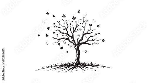 Autumn Harvest Festival Poster line art celebrating seasonal fall abundance
