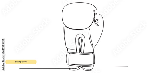 Boxing Glove continuous single line art drawing sketch on white background