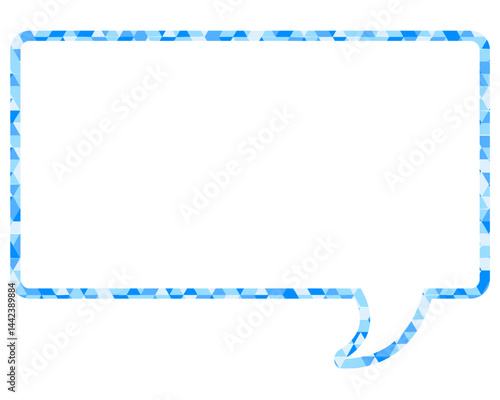 ステンドグラス風吹き出し　三角形模様　四角形