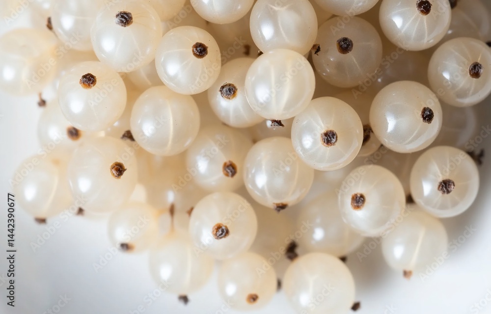 Close-up of ripe, white currants.