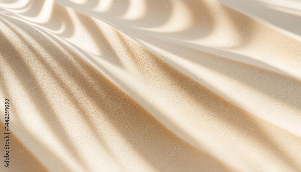 Soft beige fabric with palm leaf shadow. (1)