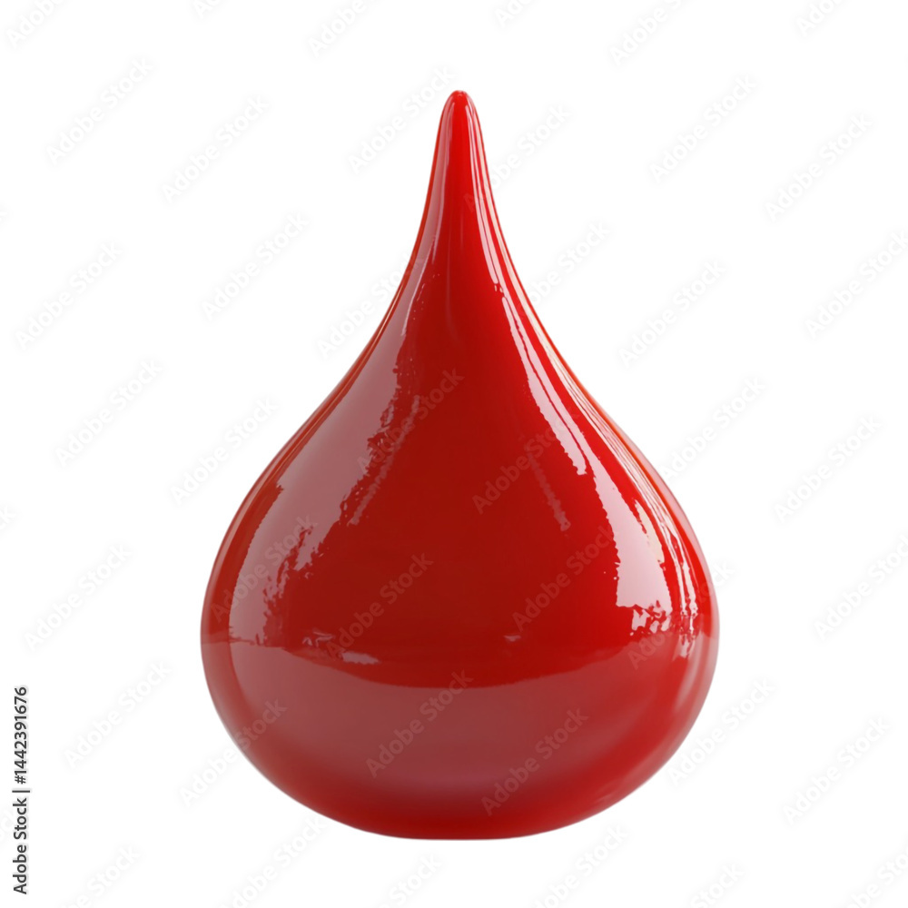 A single red drop against a striped background A single red drop against a striped background