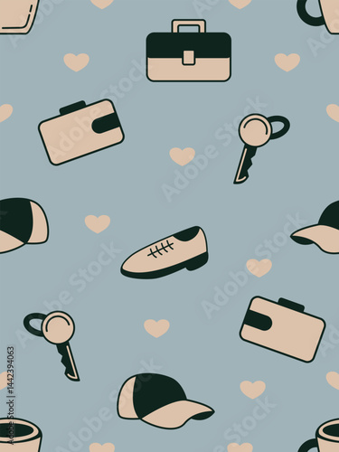 fathers day patterns Flat design
