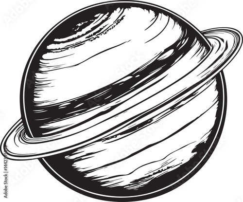 vector illustration sketch of planet jupiter