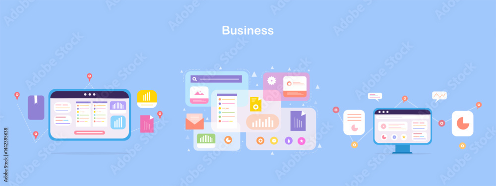 business dashboards with infographic and analytics screen layouts for digital use business dashboards with infographic and analytics screen layouts for digital use