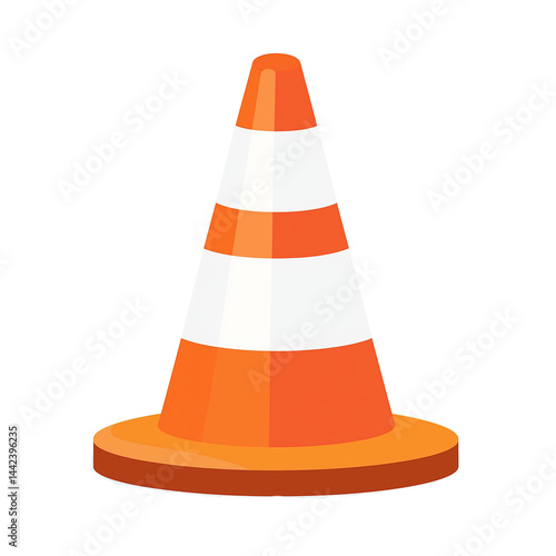 Traffic cone placed for road safety during construction PNG image with transparent background 