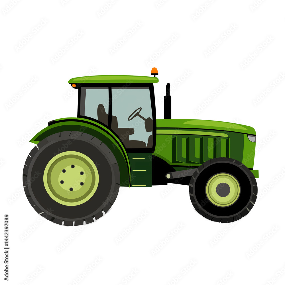 Obraz premium Tractor working on a sunny day in the countryside