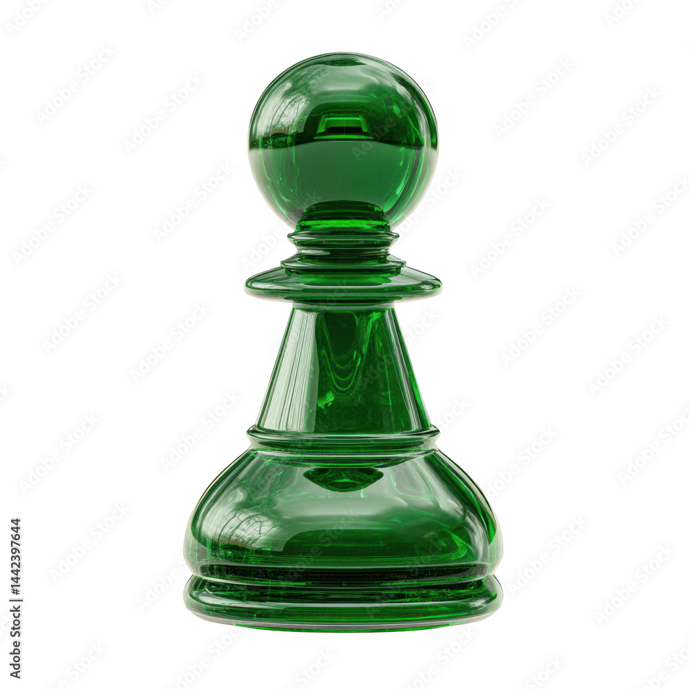 Plastic pawn (green), on transparent background Plastic pawn (green), on transparent background