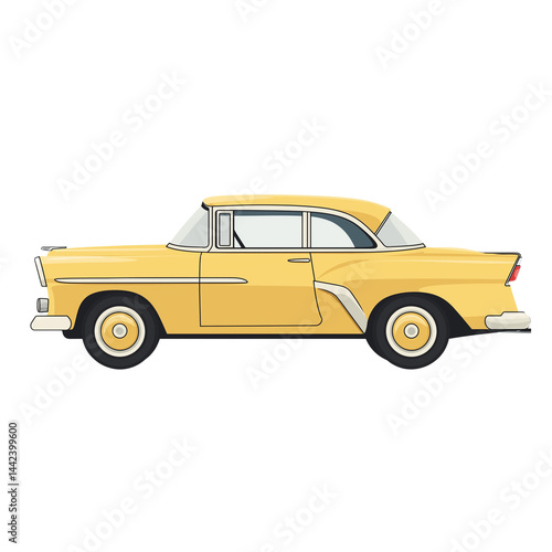 Wallpaper Mural Classic yellow car illustration in profile view PNG image with transparent background  Torontodigital.ca