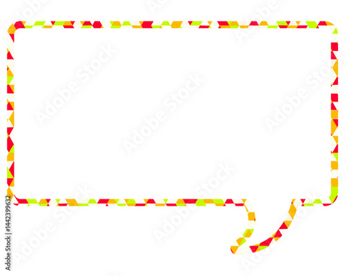 ステンドグラス風吹き出し　三角形模様　四角形