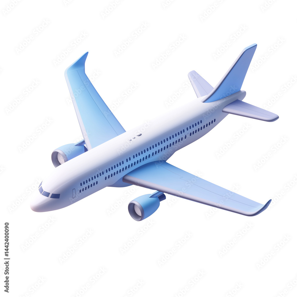 Obraz premium Plane flying over a clear sky during daytime PNG image with transparent background 