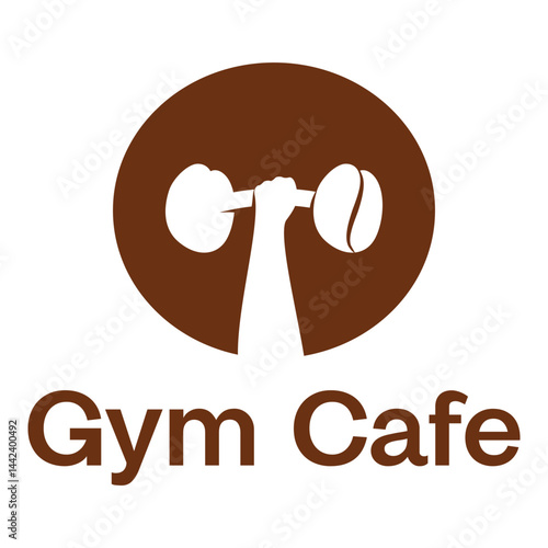 gym cafe flat minimalist logo design