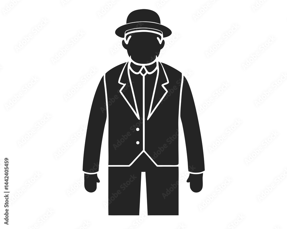 Grandfather icon vector silhouette illustration isolated on white background Grandfather icon vector silhouette illustration isolated on white background