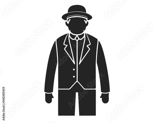 Grandfather icon vector silhouette illustration isolated on white background