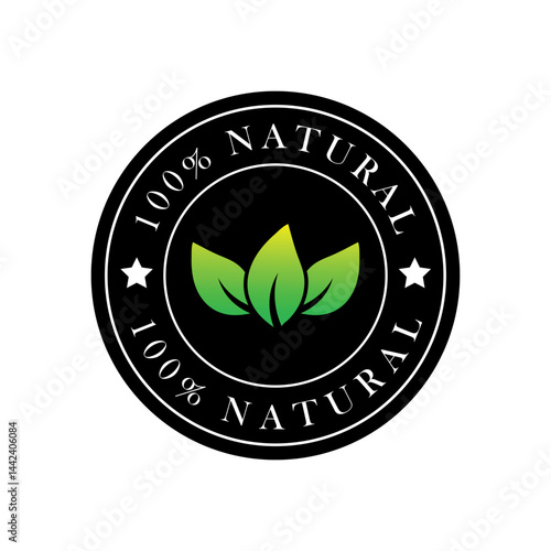 Natural logo,100 percent Natural logo, label or ingredients icon ,100 percent natural badge or symbol.