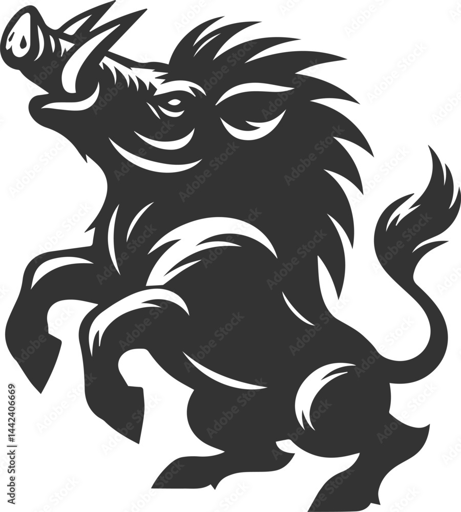 Obraz premium Vector silhouette of a boar animal