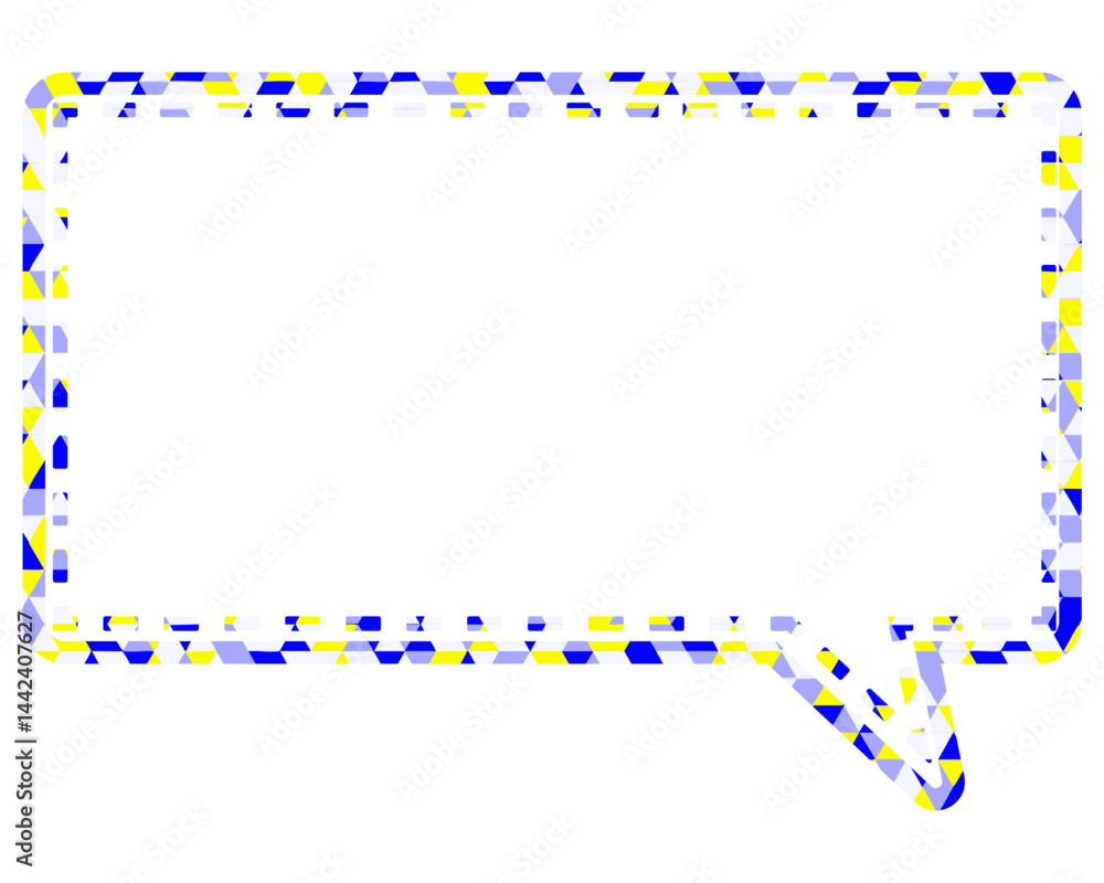 Fototapeta premium ステンドグラス風吹き出し 三角形模様 四角形