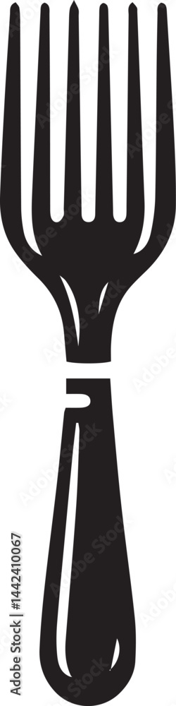 Obraz premium Fork Silhouette Vector Set – Minimalist Cutlery Design Elements Isolated on White Background