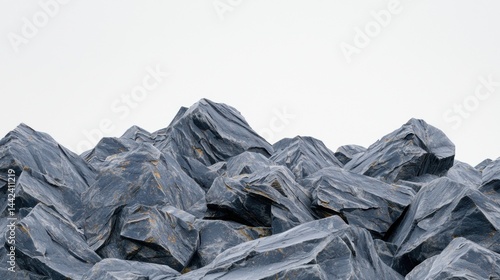 Obraz na płótnie A pile of rocks with a rough texture and varying shades of gray. w salonie