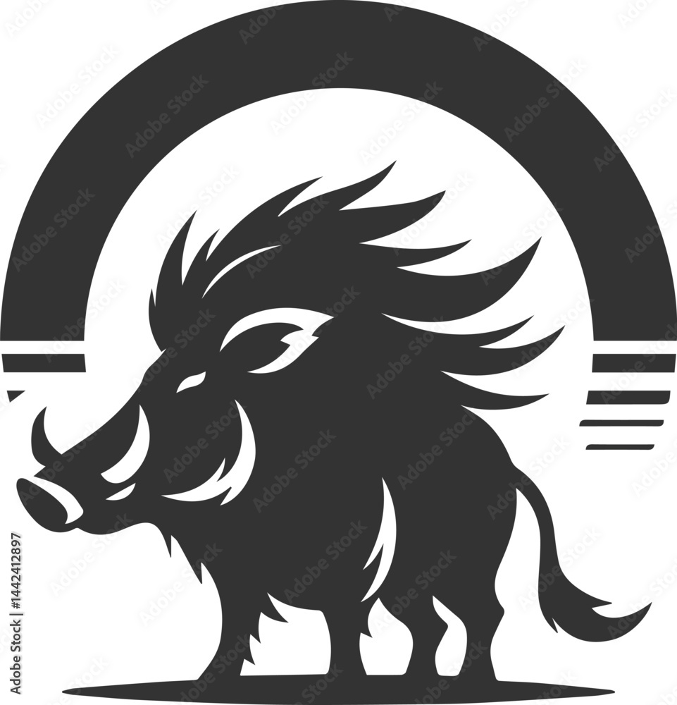 Obraz premium Vector silhouette of a boar animal
