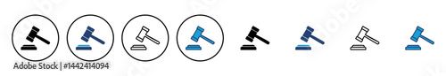 Gavel icon vector. judge gavel icon vector. law icon vector. auction hammer
