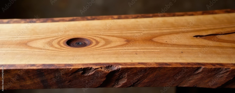 Rustic elm slab, live edge detail, rich grain , table top, wood surface, timber