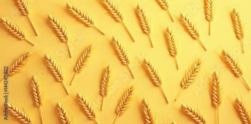 Obraz na płótnie Seamless wheat ears pattern, perfect for horizontal borders , pattern, crop w salonie