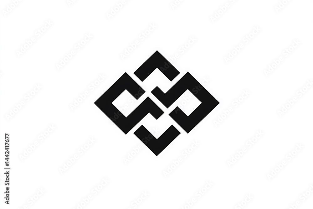 Obraz premium Abstract geometric design within a square shape.