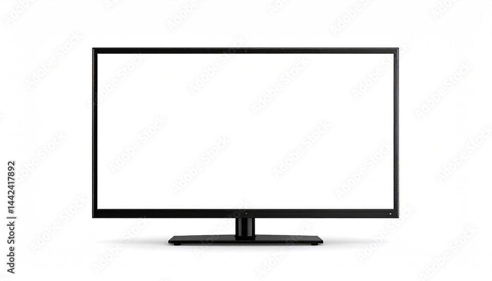 Modern Black Flat-Screen Television: Minimalist Display Modern Black Flat-Screen Television: Minimalist Display