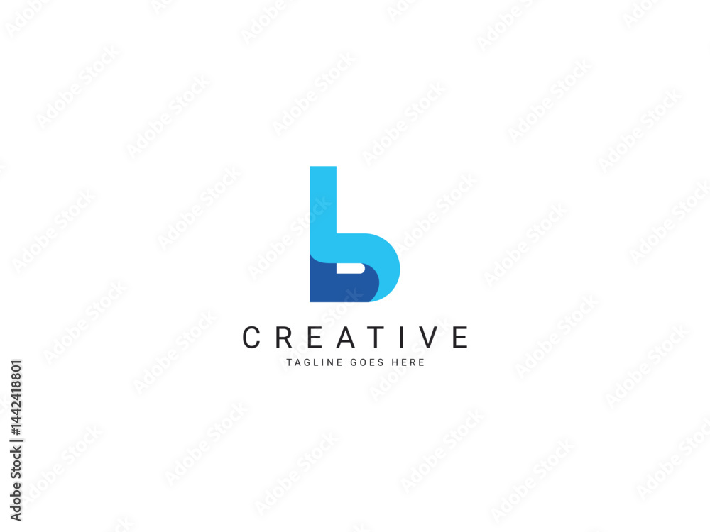 b modern letter logo b modern letter logo