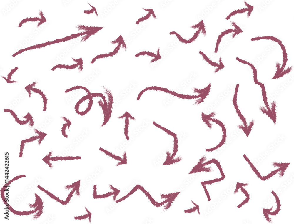 Hand-drawn red arrows set in various curved, straight, and zigzag styles. Artistic sketch design elements for presentations, infographics, and digital creative projects. Unique and expressive pointer Hand-drawn red arrows set in various curved, straight, and zigzag styles. Artistic sketch design elements for presentations, infographics, and digital creative projects. Unique and expressive pointer