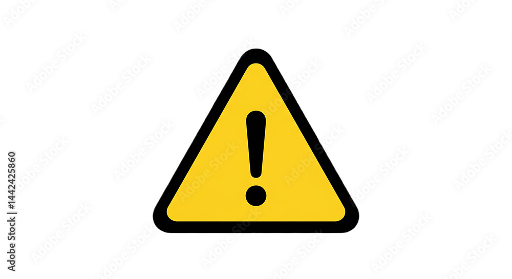 Yellow Triangle Hazard Sign with Exclamation Mark Yellow Triangle Hazard Sign with Exclamation Mark