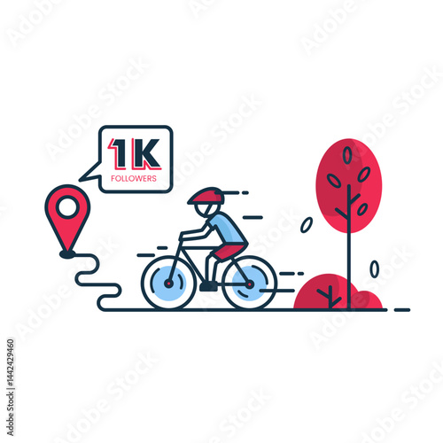 vector illustration of a cyclist