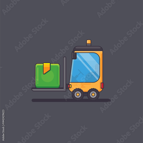 vector illustration of pallet stackers, pallet trucks, or pallet jacks