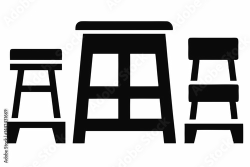Step Stool icon vector silhouette illustration isolated on white background
