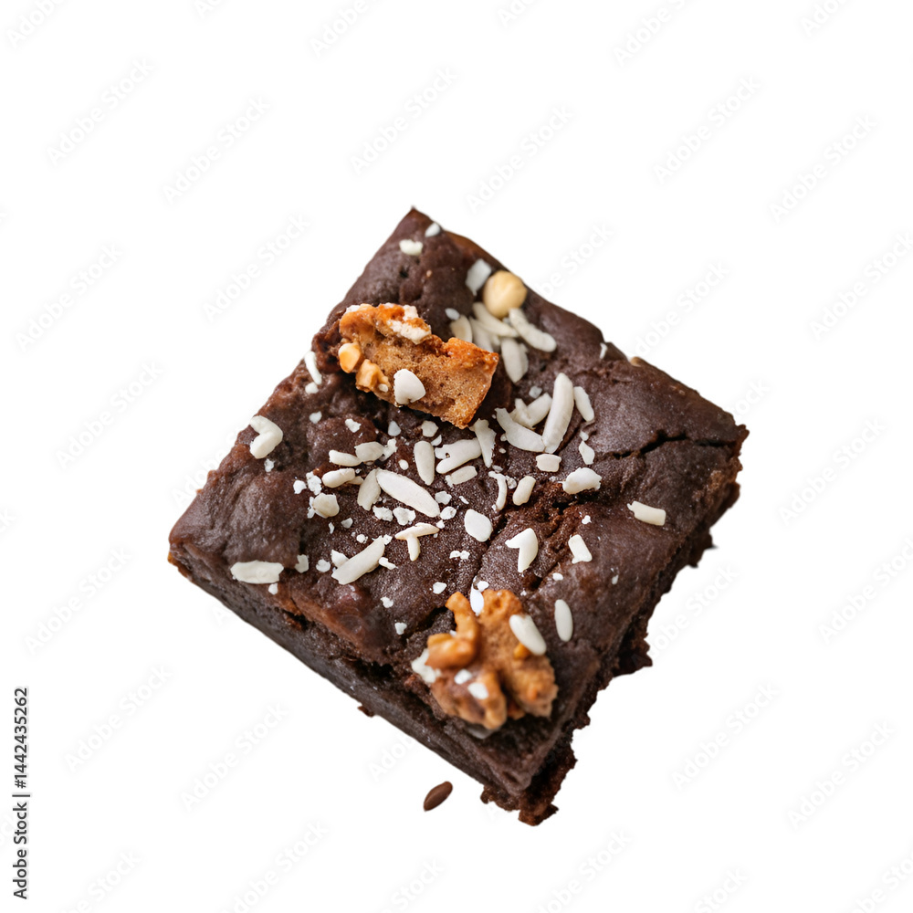 Vegan brownie isolated on transparent background Vegan brownie isolated on transparent background