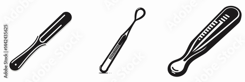 The Tongue depressor. Hospital Healthcare Clinic Treatment Symbol. Buccal spatula oral cavity inspection aid for medical exam and throat check.
