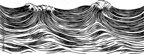 Artistic Illustration of Ocean Waves