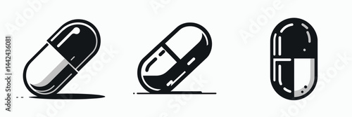 The Medicine capsule. Hospital Healthcare Clinic Treatment Symbol. Remedy dose potent formulation within a tiny enclosure for enhanced wellness.