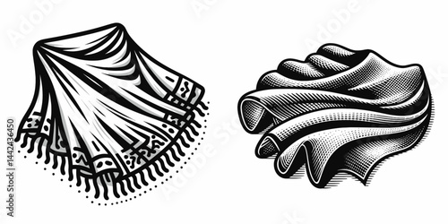 The Gauze. Hospital Healthcare Clinic Treatment Symbol. Absorbent bandage material woven dressing for injury protection and germ barrier.