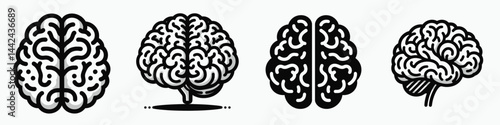 The Brain icon. Hospital Healthcare Clinic Treatment Symbol. Intelligence pictogram mental faculty symbol cerebrum depiction for knowledge concept.
