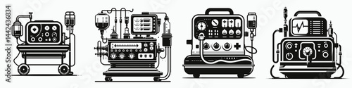 The Anesthesia machine. Hospital Healthcare Clinic Treatment Symbol. Operative gas device a crucial apparatus for patient safety during surgical.