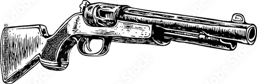 Vintage Shotgun Illustration